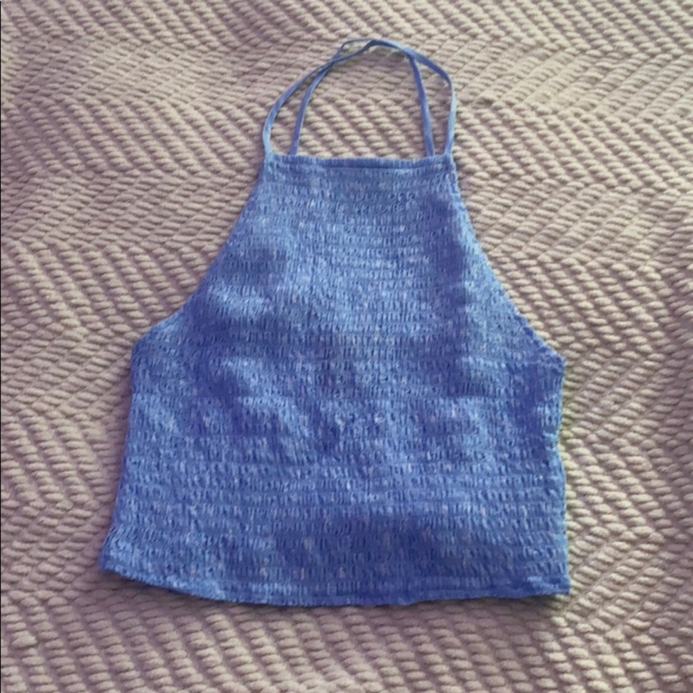 dainty blue halter forever 21 crop top